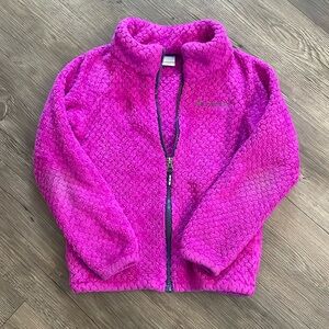 Girls Pink Columbia Zip Jacket - Small